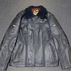 Diesel Black Leather Motorcycle Moto Racer Mens Jacket Men Size L